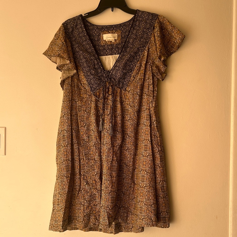 Anthropologie Black and White Patterned Dress